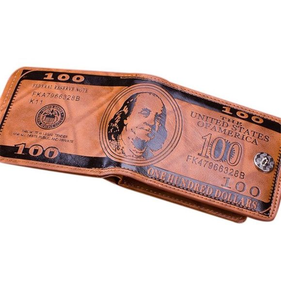 One Hundred Dollar - $100 Theme Wallet - Faux Leather - Gift Idea- Unisex - Picture 3 of 7